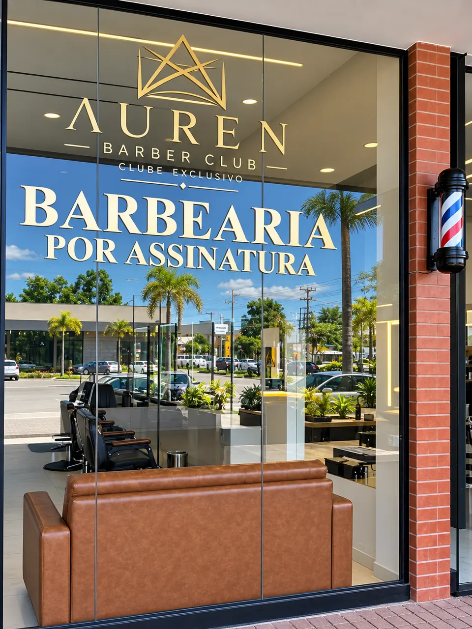 Fachada da Auren Barber Club no Shopping Garden